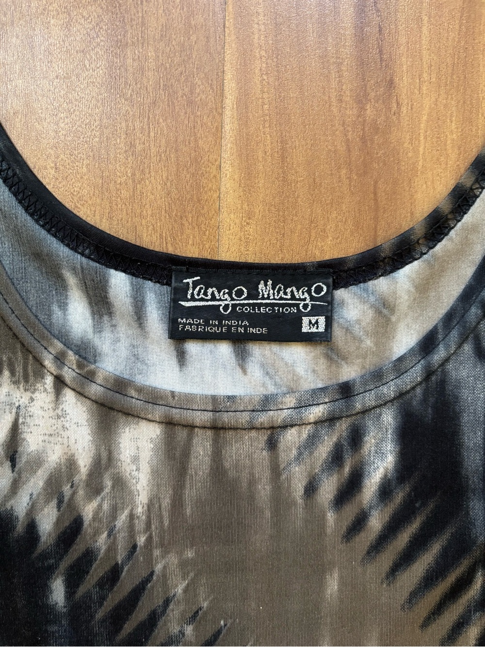 Vintage Black and Gray Tie-Dye Mini Dress - Picture 7 of 13
